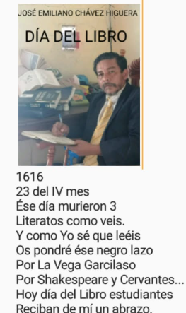 Poema Dia del Libro de Jose Emiliano Chavez Higuera.