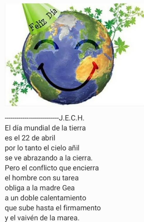 Poema por el dia mundial de la tierra firmado J.E.C.H.