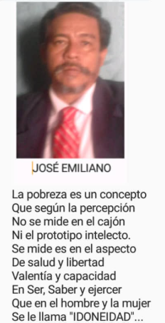 Poema sobre pobreza e idoneidad de Jose Emiliano.