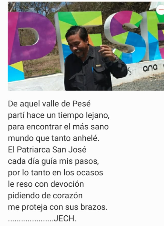 Poema sobre el valle de Pese firmado J.E.C.H.